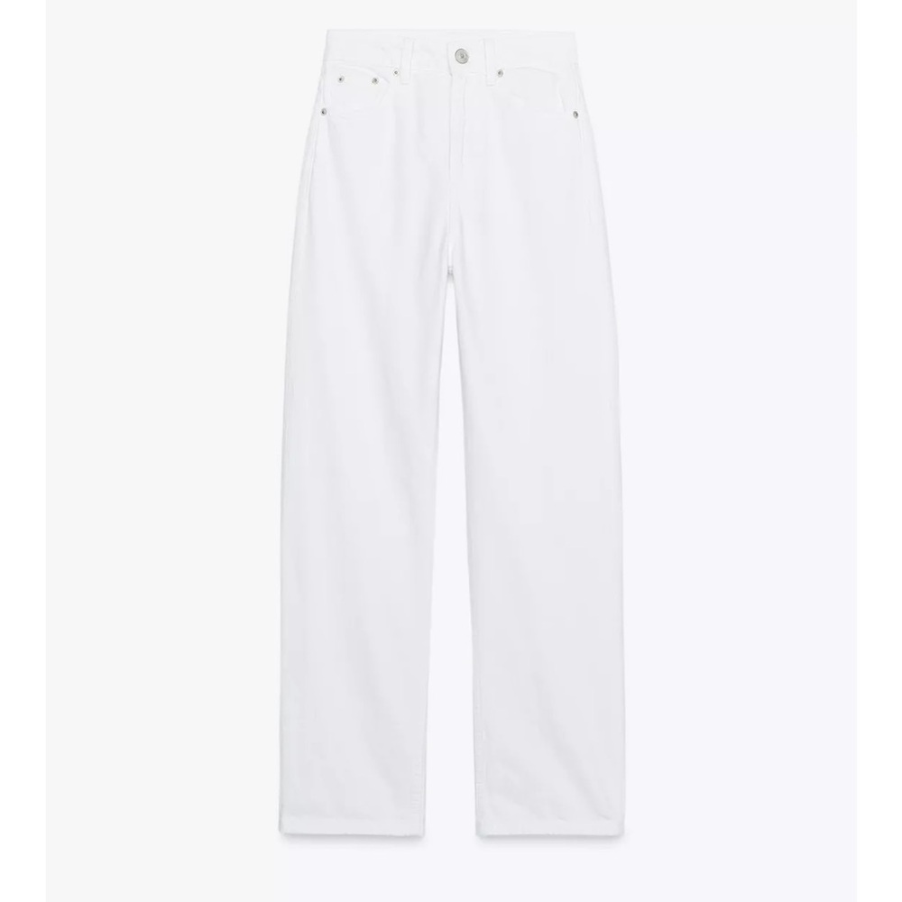Zara Women's White Straight Leg Jeans